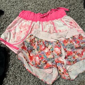 Lululemon Pair of Small Pink Shorts Set